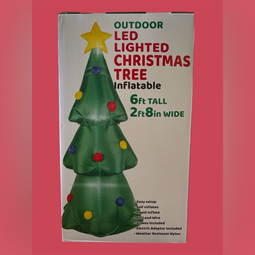 6ft LED Inflatable Christmas Tree Outdoor Yard Decoration with Lights NEW IN BOX